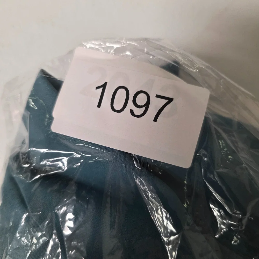 Halara Breezeful Dress Size XL Built in Bra Hi Low Crossover Midi Stretch Blue